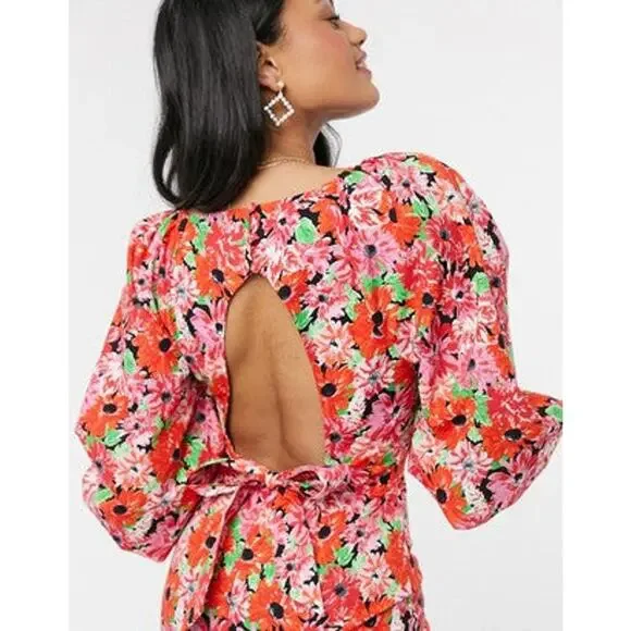 ASOS Floral Mini Wrap Dress - Picture 2 of 9